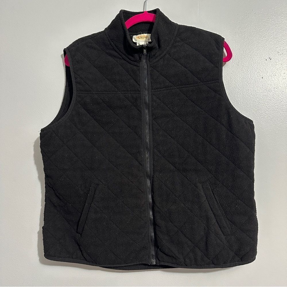 Talbots quilted black vest size L